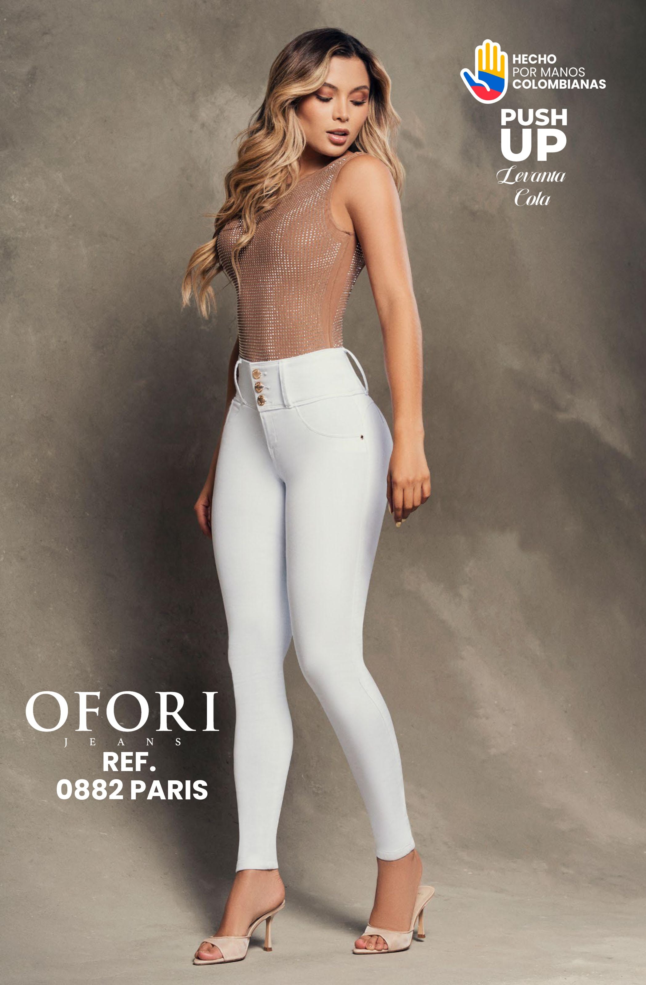 8521447 -0882 PARIS Jean Colombiano Push Up sin bolsillos
