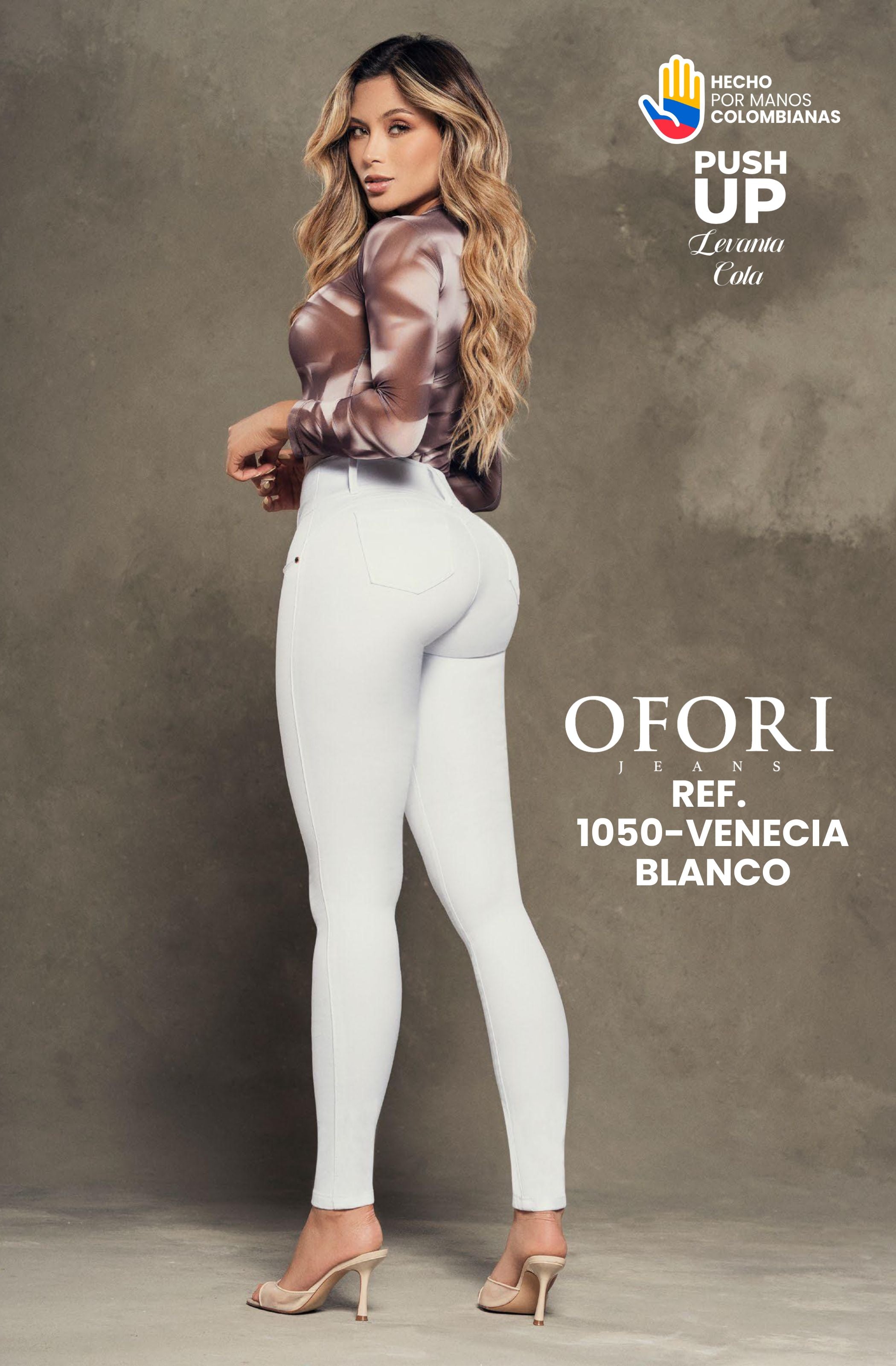 Referencia 8521447 -1050-VENECIA BLANCO Jean Colombiano sin Bolsillos Push Up
