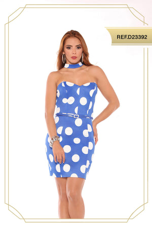 Ref. 003 -D23392 Vestido Americano corto - Ropa Colombiana