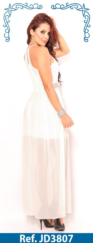 Ref. 003 -JD3807 VESTIDO AMERICANO DE FIESTA LARGO - Ropa Colombiana