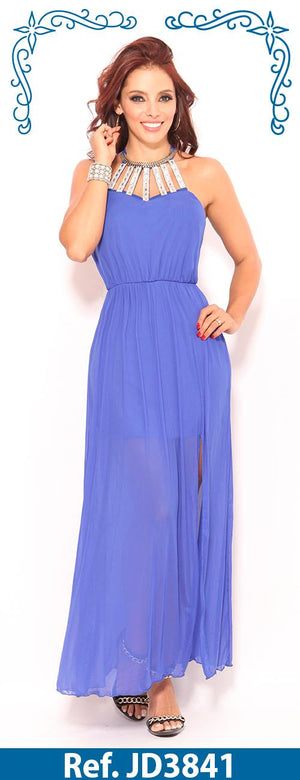 Ref. 003 -JD3841 VESTIDO AMERICANO LARGO - Ropa Colombiana