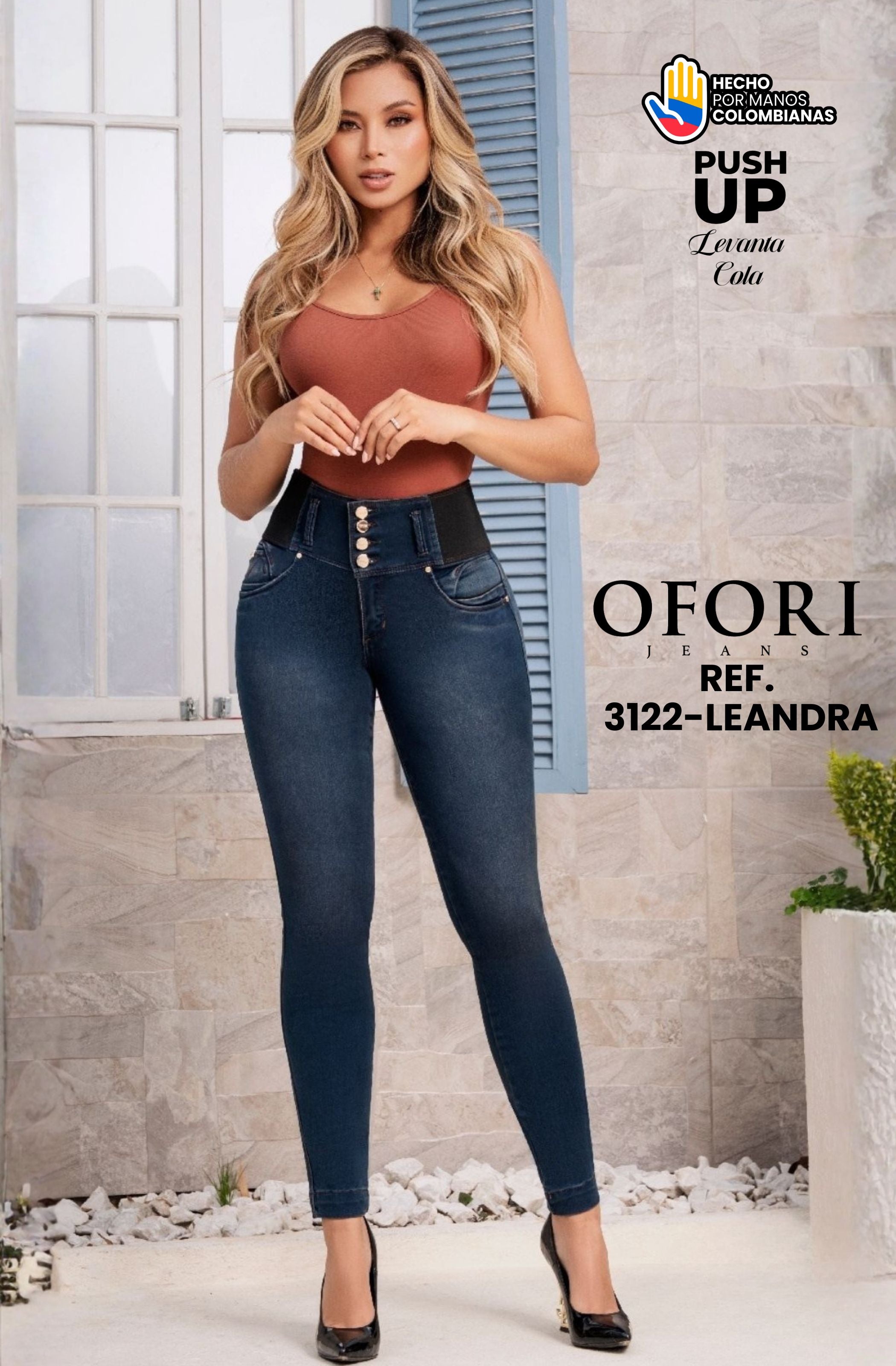 Referencia 8521447 -3122-LEANDRA Jean Colombiano sin Bolsillos Push Up