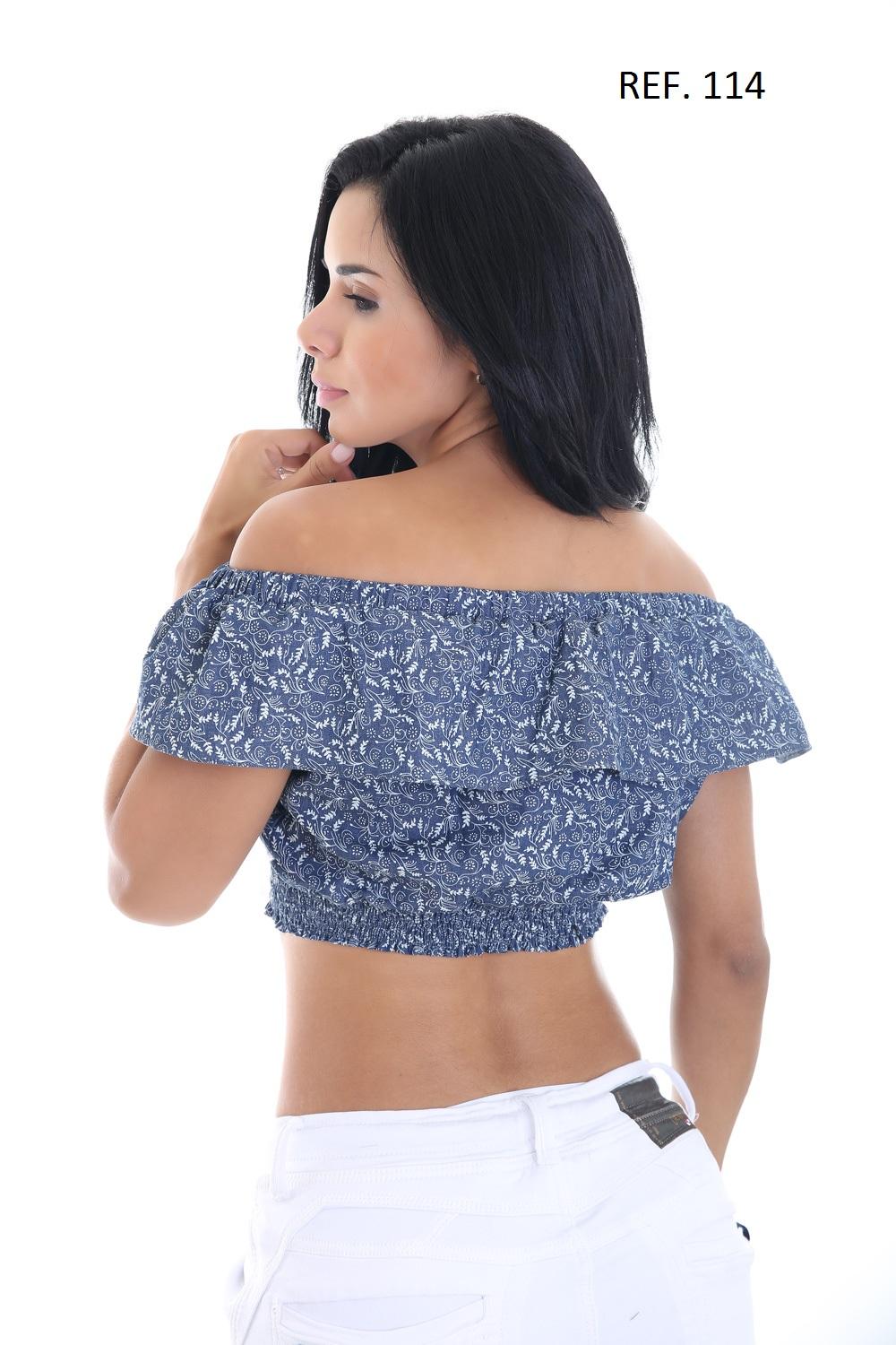 Ref. 001 -114 BLUSA COLOMBIANA MANGA CORTA - Ropa Colombiana