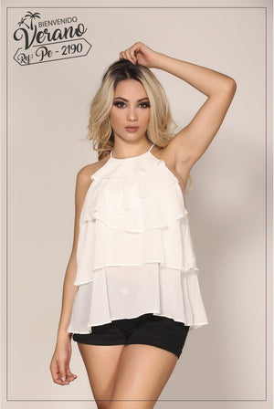 Ref. 003 -PE2190 BLUSA MANGA CORTA - Ropa Colombiana