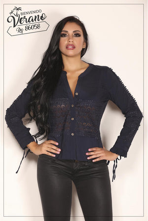 Ref. 003 -MM86058 BLUSA MANGA LARGA - Ropa Colombiana