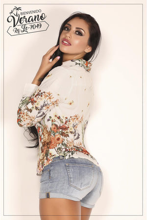 Ref. 003 -LC7049 BLUSA MANGA LARGA - Ropa Colombiana