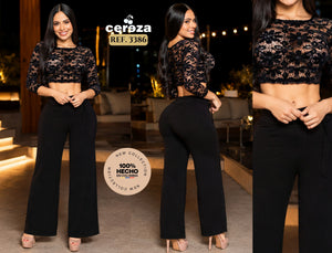 Ref. 004 -3386 Sensacional Conjunto Colombiano de Blusa y Pantalón - Ropa Colombiana