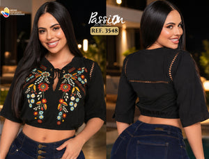 Ref. 015 -3548 BLUSA DAMA MANGA CORTA - Ropa Colombiana