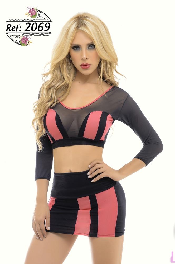 Ref. 004 -2069 Conjunto Minifalda Cereza - Ropa Colombiana