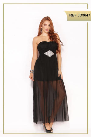 Ref. 003 -JD3647 VESTIDO LARGO AMERICANO - Ropa Colombiana