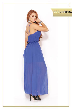 Ref. 003 -JD3663A VESTIDO LARGO AMERICANO - Ropa Colombiana
