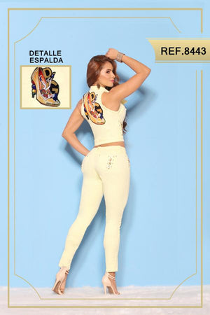 Ref. 018 -8443 APLIQUE CONJUNTO COLOMBIANO - Ropa Colombiana