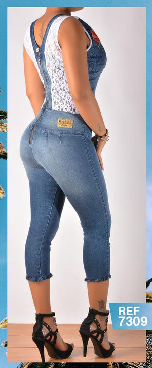 Ref. 030 -7309C APLIQUE DE FLORES enterizo dama - Ropa Colombiana