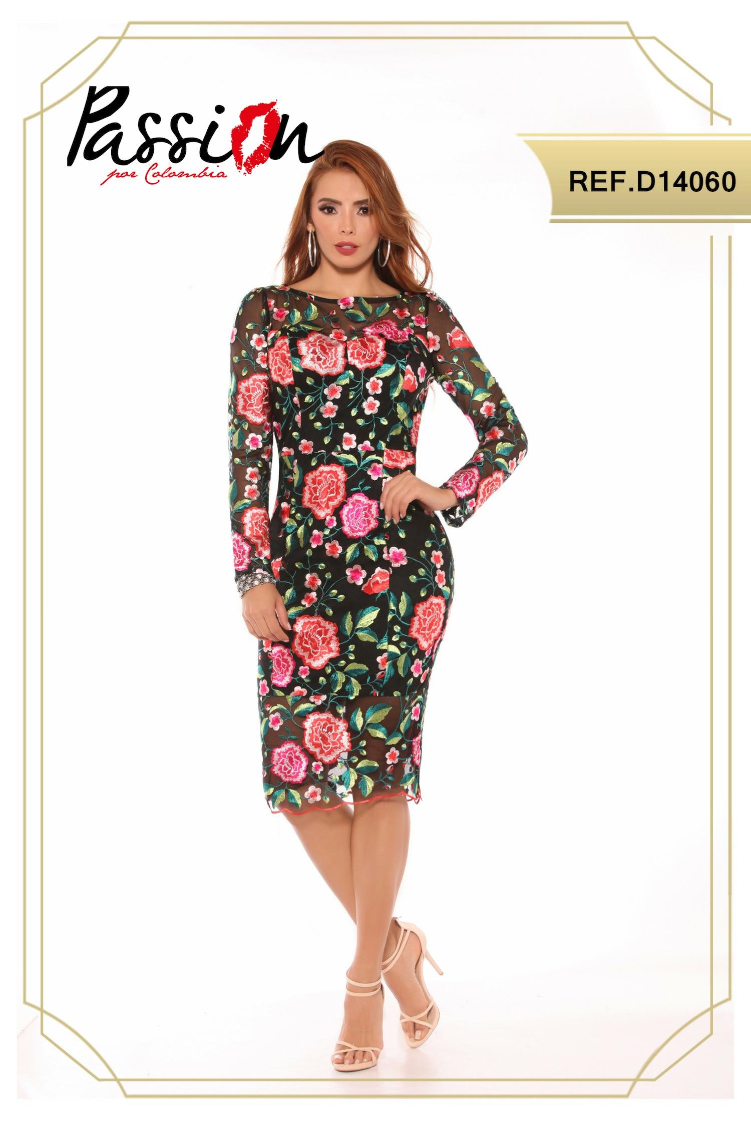 Ref. 003 -D14060 Precioso Vestido Corto de Fiesta - Ropa Colombiana