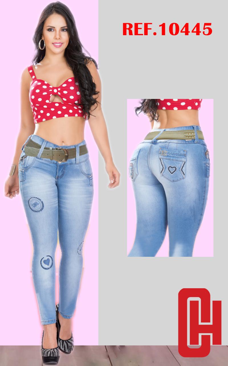 Ref. 001 -10445 JEAN COLOMBIANO LEVANTAVOLA CON BOLSILLOS - Ropa Colombiana