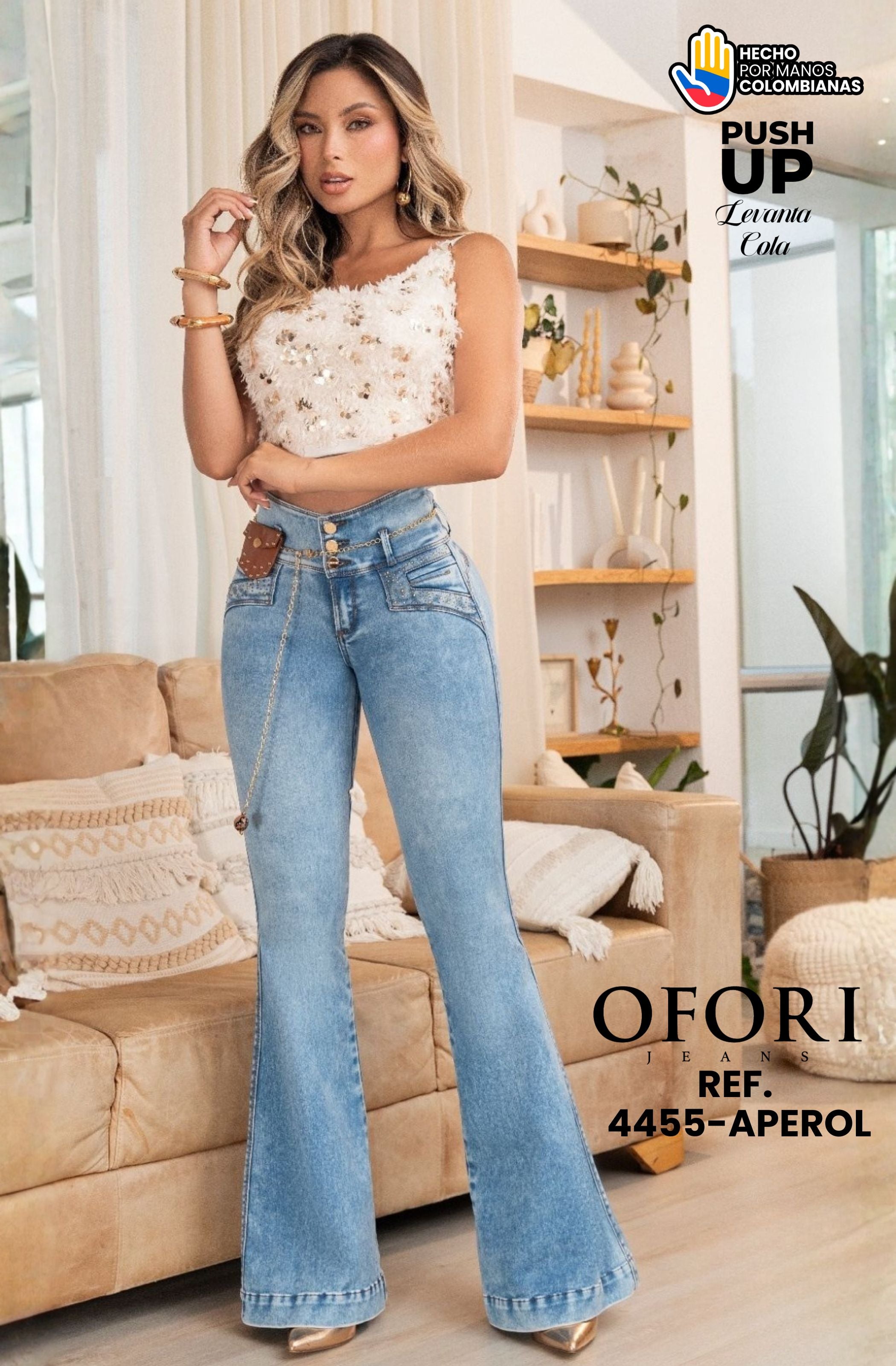 Referencia 8521447 -4455-APEROL Jean Colombiano sin Bolsillos Push Up