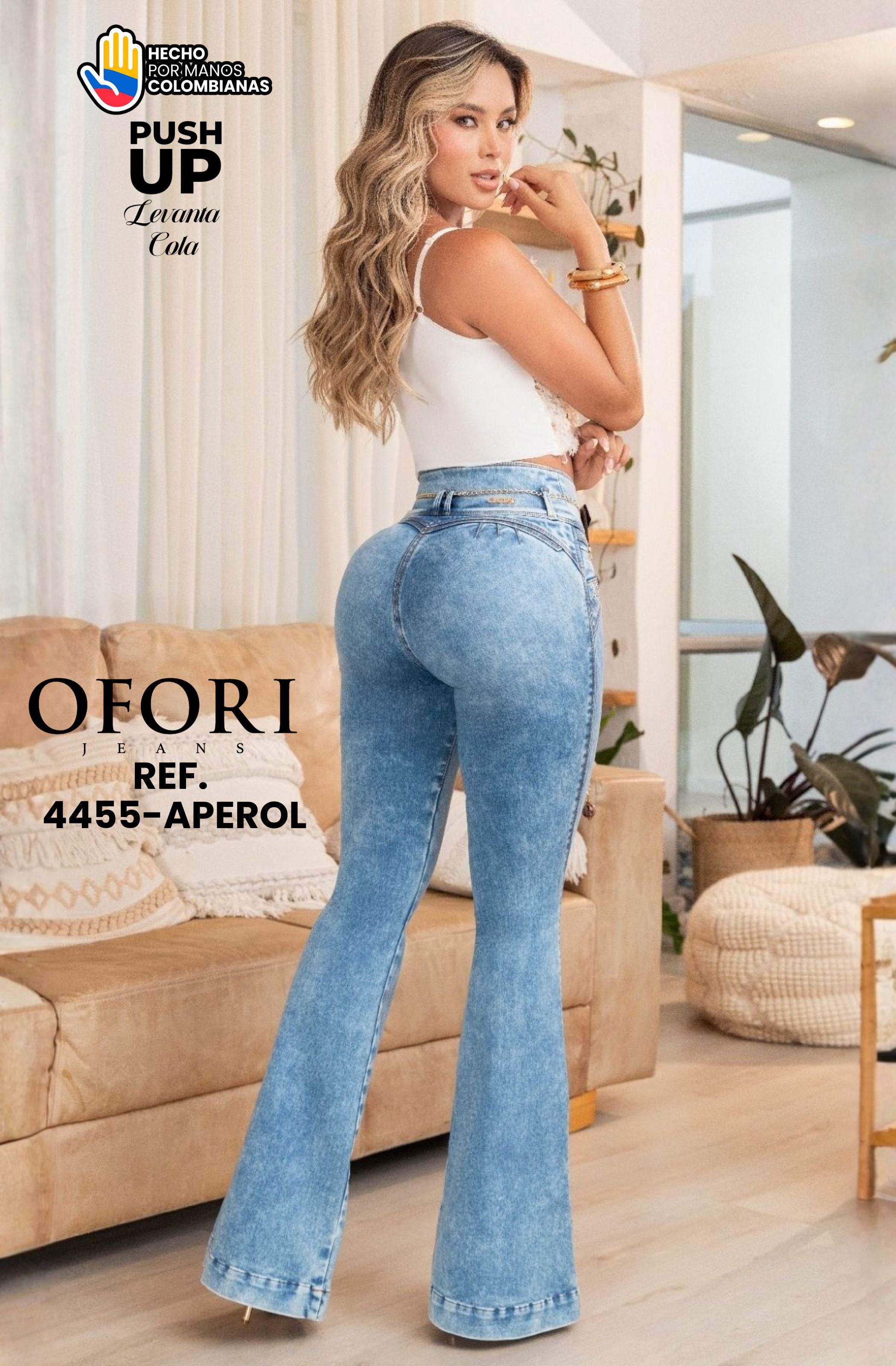 Referencia 8521447 -4455-APEROL Jean Colombiano sin Bolsillos Push Up