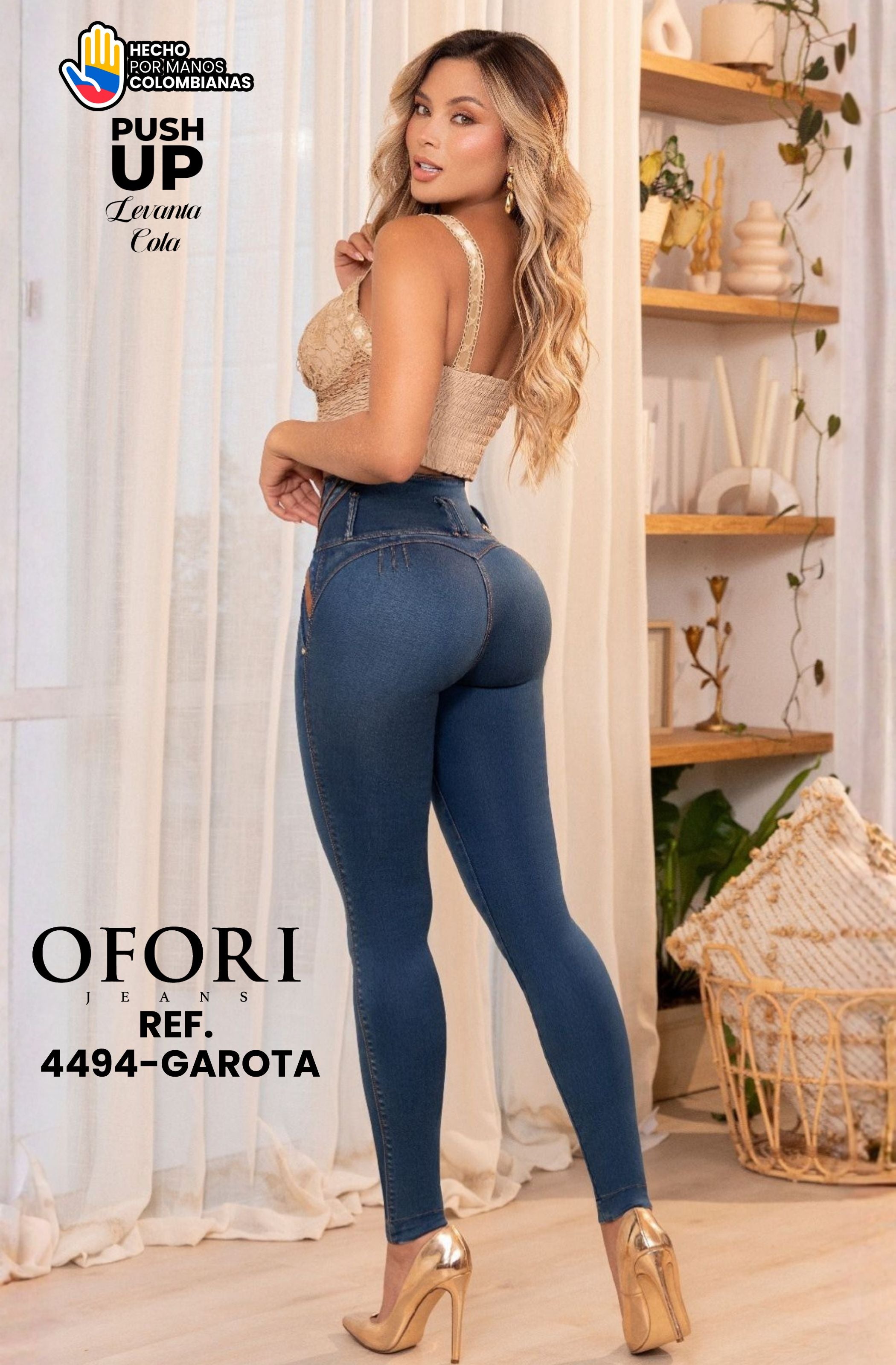 Referencia 8521447 -4494-GAROTA Jean Colombiano sin Bolsillos Push Up