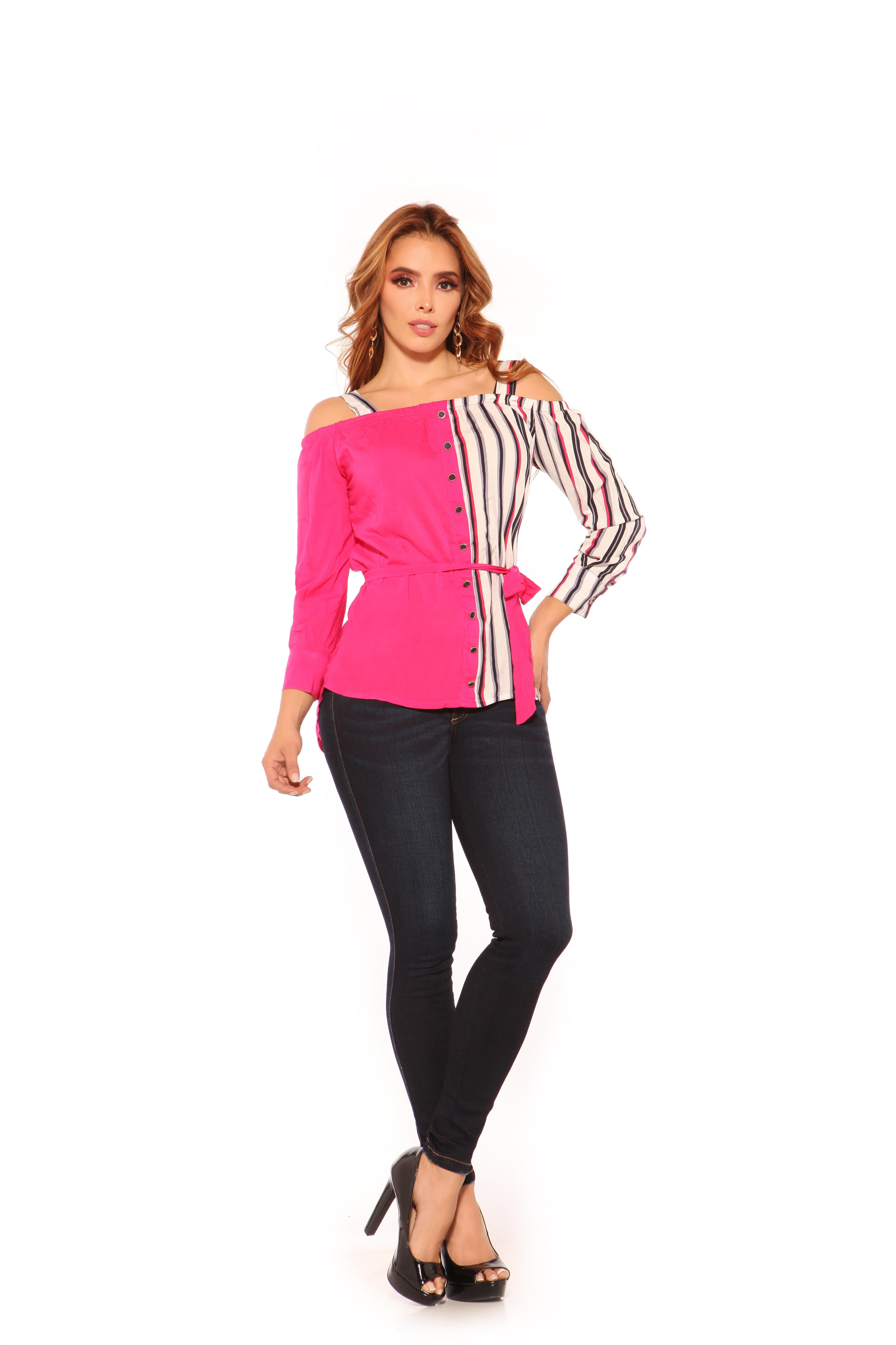 Ref. 004 -D1046 Blusa Colombiana de Moda, Colores y Diseño de Temporada - Ropa Colombiana