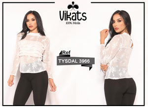 Ref. 044 -3966 Blusa Colombiana Sexy de Moda Manga Larga - Ropa Colombiana