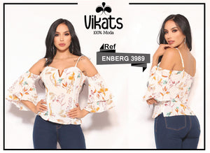 Ref. 044 -3989 Blusa de Moda Manga Larga Colombiana - Ropa Colombiana