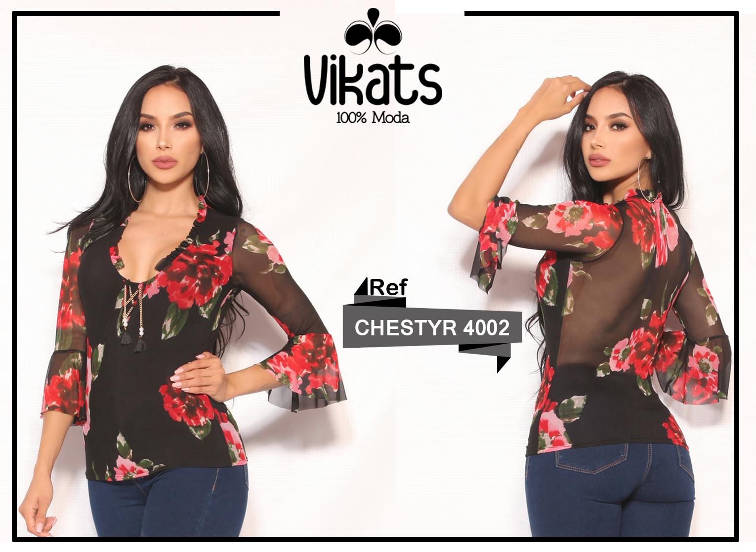 Ref. 017 -4002 Blusa Estampada Verano Colombiana - Ropa Colombiana