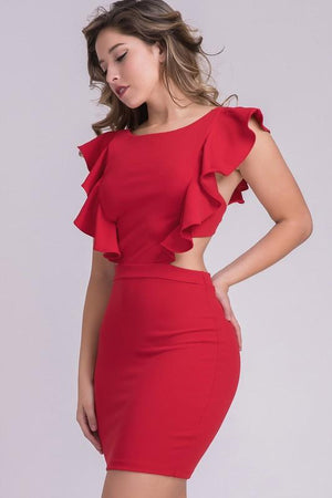 Ref. 003 -ID5884AP Vestido Americano Manga corta de fiesta - Ropa Colombiana