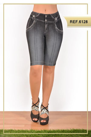 Ref. 001 -6128C Jean Capri Colombiano Horma Perfecta - Ropa Colombiana