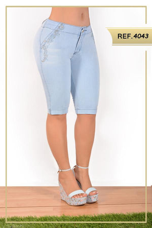 Ref. 001 -4043C Jean Capri Cheviotto - Ropa Colombiana