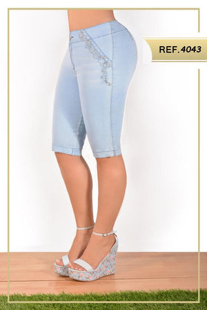 Ref. 001 -4043C Jean Capri Cheviotto - Ropa Colombiana