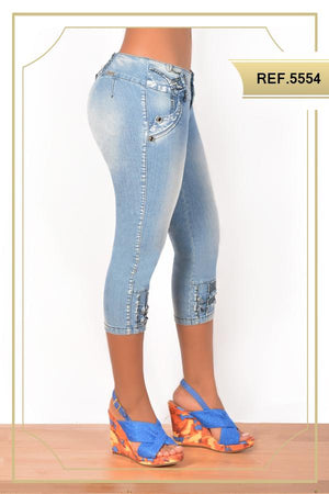 Ref. 001 -5554 Jean Capri Cheviotto - Ropa Colombiana
