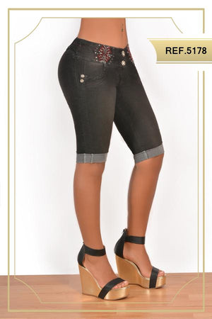 Ref. 001 -5178 Pantalon Capri Colombiano Levanta cola - Ropa Colombiana