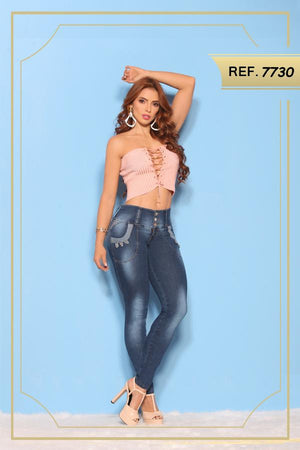 Ref. 006 -7730 JEANS DAMA CON BOLSILLOS - Ropa Colombiana