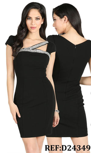 Ref. 003 -D24349 Elegante Vestido Corto de Fiesta - Ropa Colombiana