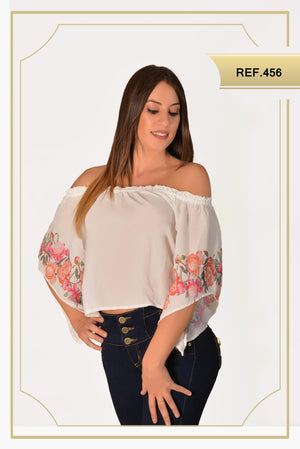 Ref. 015 -456 BLUSA CAMPESINA COLOMBIANA - Ropa Colombiana