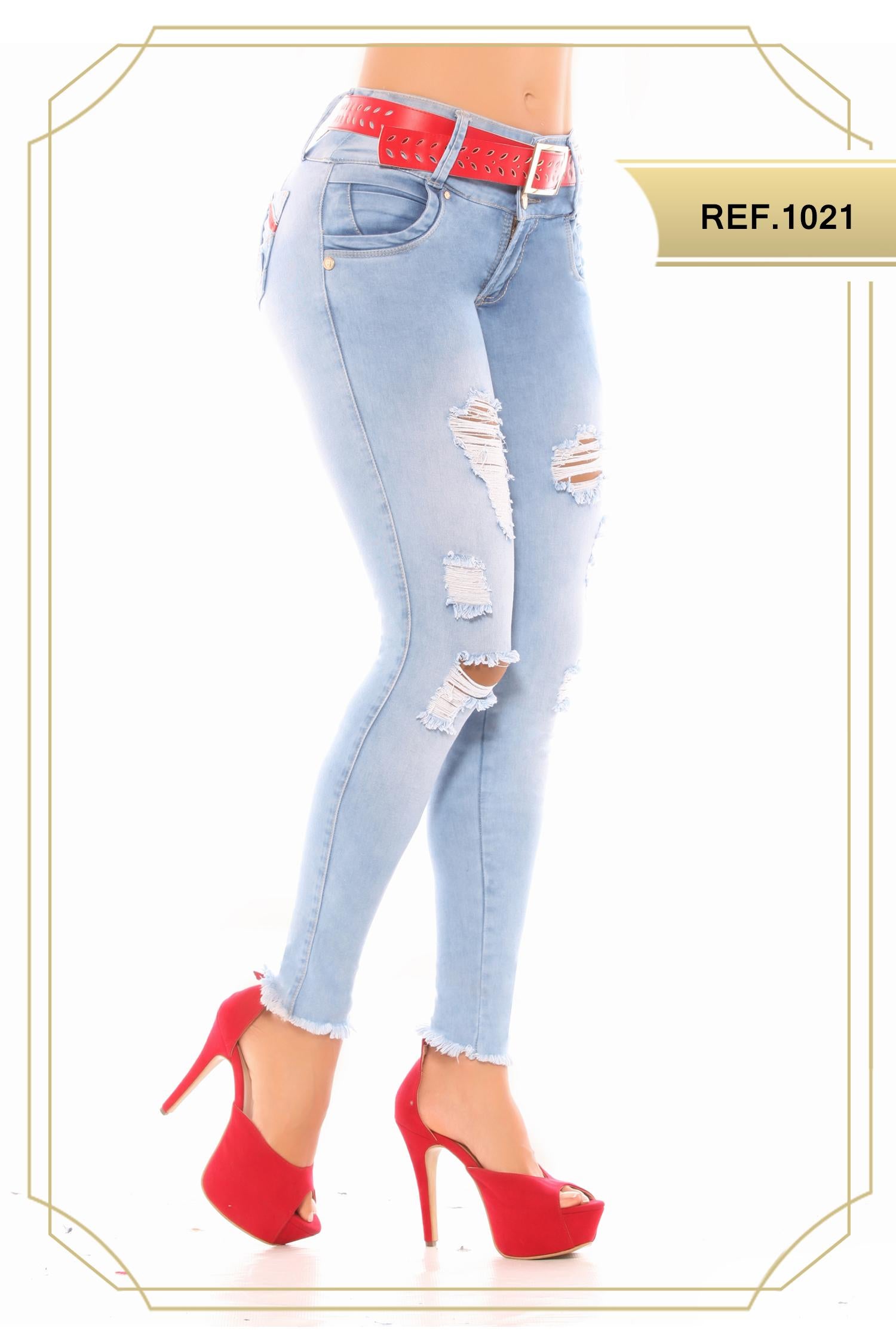 Ref. 051 -1021 Jean Con Bolsillo Colombiano Push Up - Ropa Colombiana