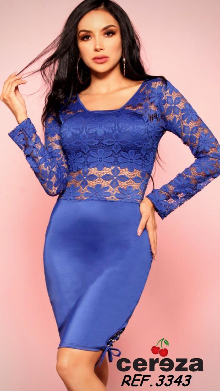 Ref. 004 -3343 Vestido de Fiesta Colombiano con Mangas Largas - Ropa Colombiana