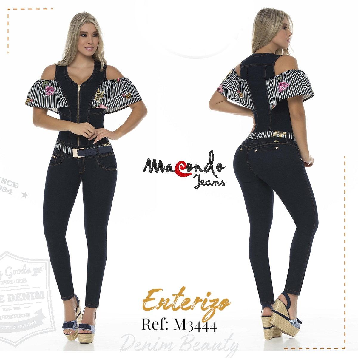 Ref. 017 -M3444 Enterizo Colombiano Largo, Con Manga Corta y Diseño Levantacola - Ropa Colombiana