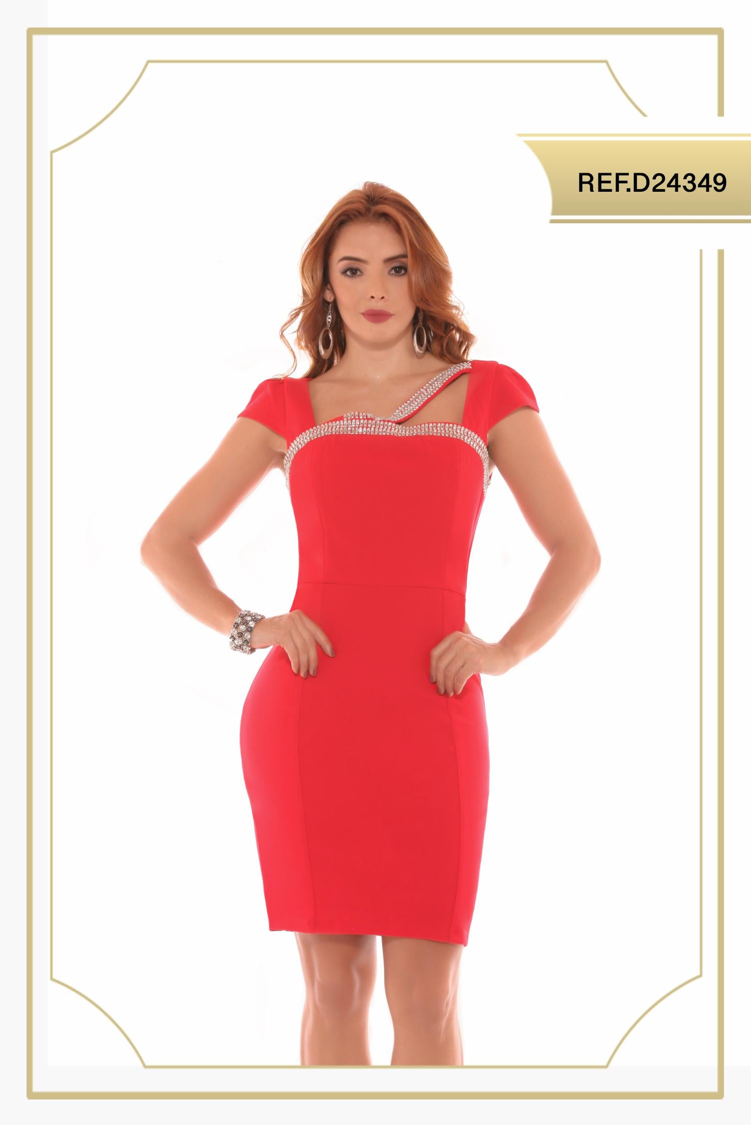 Ref. 003 -D24349 Elegante Vestido Corto de Fiesta - Ropa Colombiana