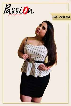 Ref. 003 -JD4804X Vestido Corto Americano tallas especiales plus - Ropa Colombiana