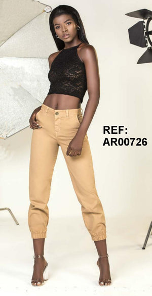 Ref. 011 -AR00726 Pantalon Colombiano de Moda Elaborado en Tela - Ropa Colombiana