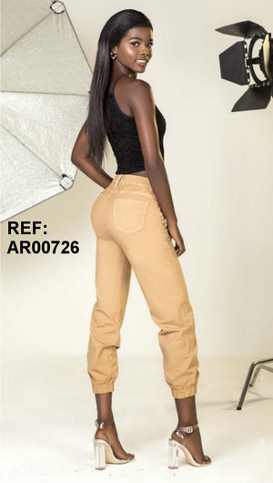 Ref. 011 -AR00726 Pantalon Colombiano de Moda Elaborado en Tela - Ropa Colombiana