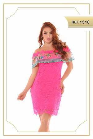 Ref. 003 -1510 Vestido fiesta corto - Ropa Colombiana