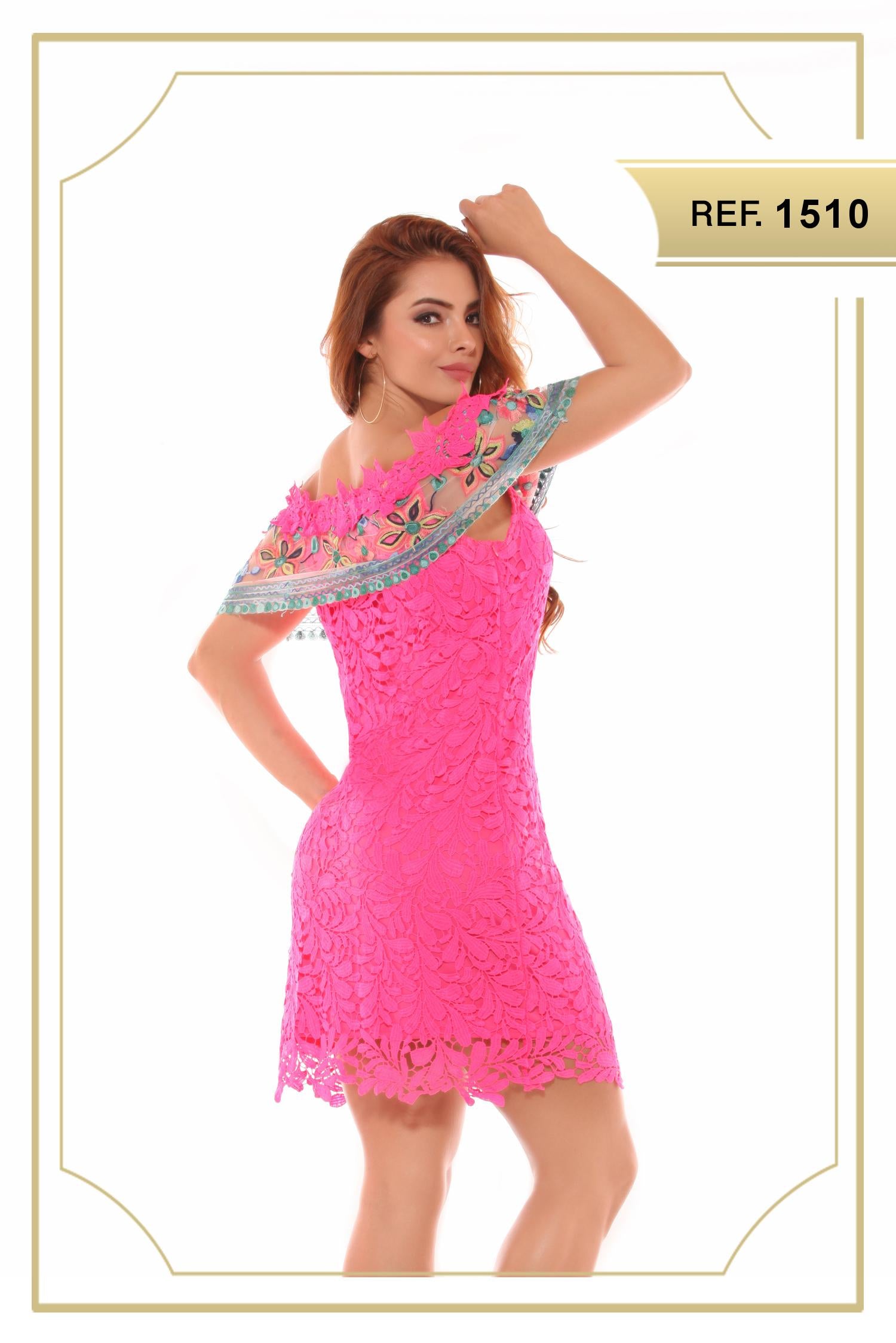 Ref. 003 -1510 Vestido fiesta corto - Ropa Colombiana