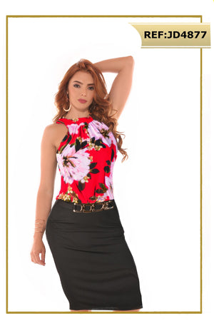 Ref. 003 -JD4877 Vestido De Estilo Americano Corto para la Temporada - Ropa Colombiana