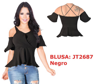 Ref. 003 -JT2687 Blusa de Temporada Manga Corta Americana - Ropa Colombiana