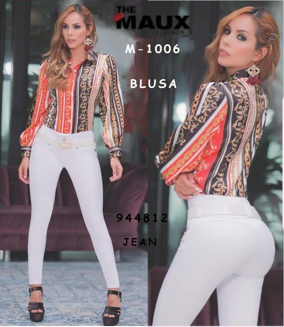 Ref. 066 -M-1006 Hermosa Blusa de Dama con Mangas largas y diseño de franjas con Colores De Temporada - Ropa Colombiana