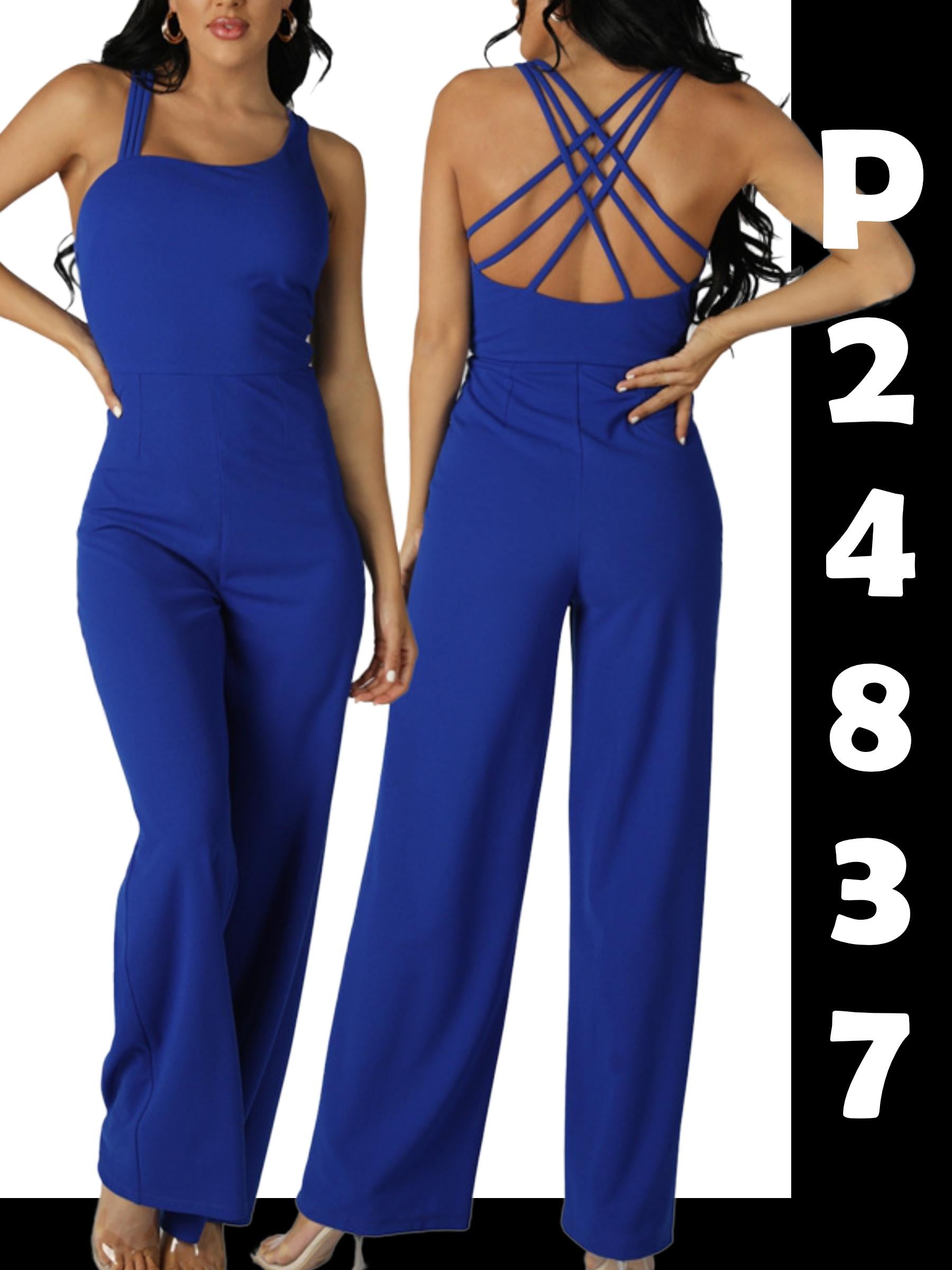 Ref. 003 -P24837 Enterizo Americano Espectacular con Tiras Cruzadas en las espalda. - Ropa Colombiana