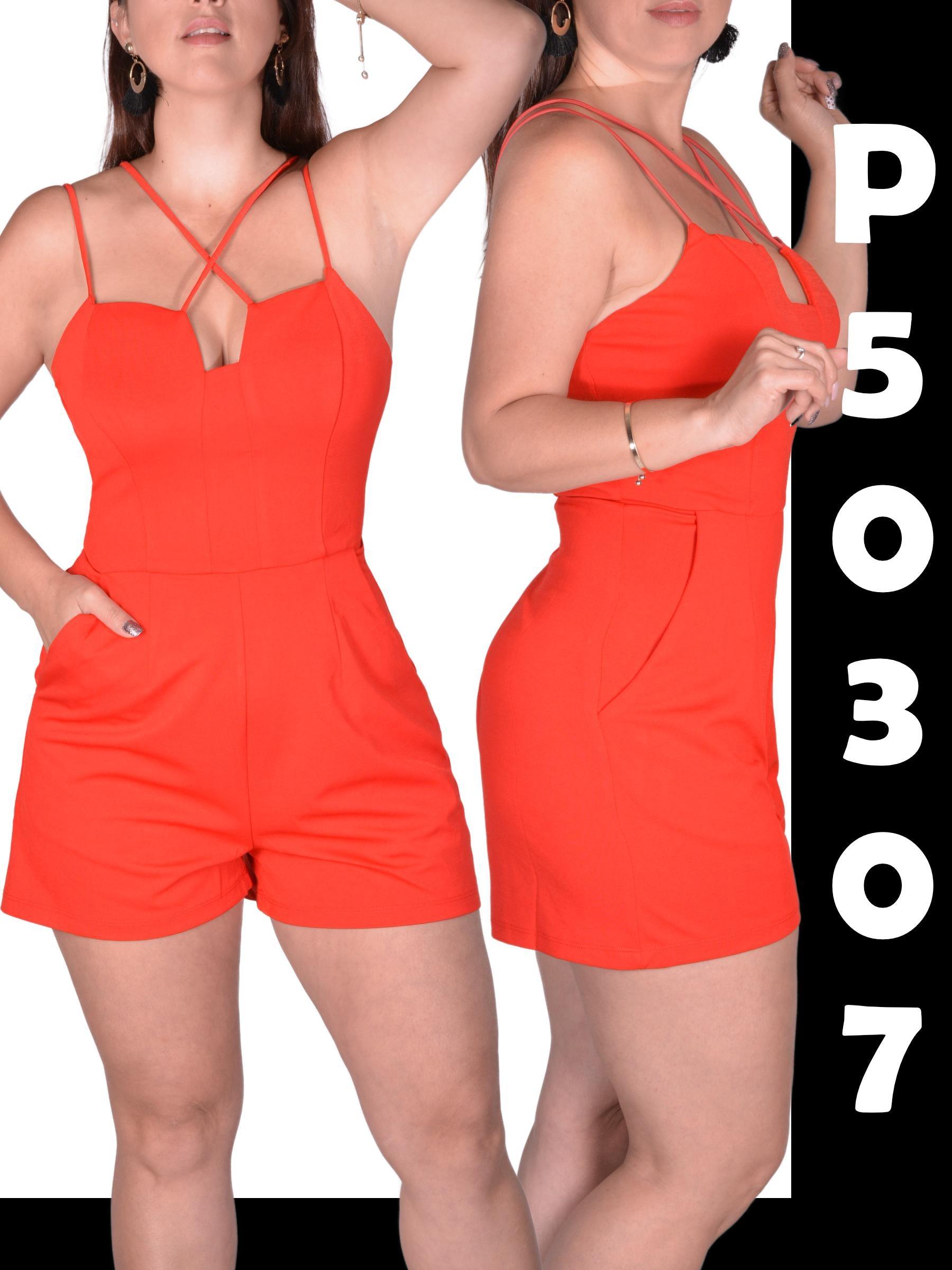 Ref. 003 -P50307 Enterizo Short sin Mangas Americano de Moda - Ropa Colombiana