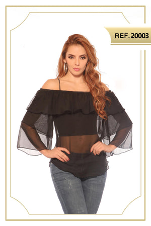 Ref. 004 -20003 BLUSA COLOMBIANA MANGA LARGA - Ropa Colombiana